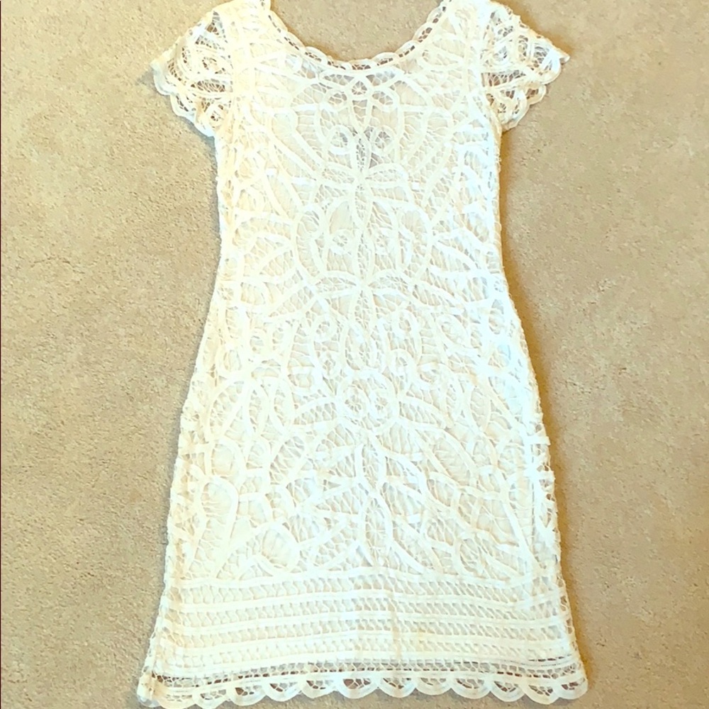 White cotton lace dress